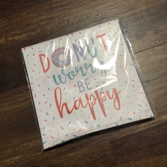 Donut Worry Be Happy Canvas Wall Hanging - Picture 4 of 4